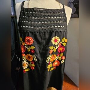 Drawstring Mexicana Embroidered blouse